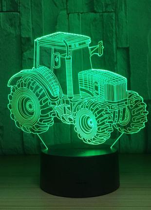 3d світильник "трактор", світлодіодні декоративні лампи з 3d-ефектом, 3d-нічники5 фото