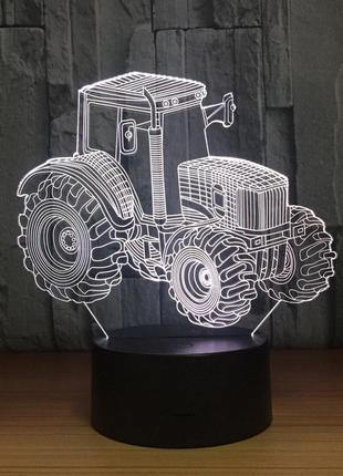 3d світильник "трактор", світлодіодні декоративні лампи з 3d-ефектом, 3d-нічники2 фото