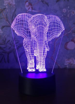3d светильник, "слоник",  подарок детям, подарок ребенку, детский подарок4 фото