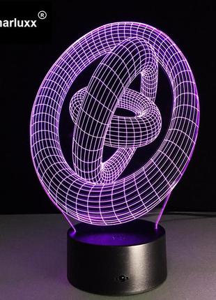 Світильник 3d "три кільця", цікаві ідеї подарунків на різдво, найкращий подарунок на різдво