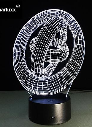 Світильник 3d "три кільця", цікаві ідеї подарунків на різдво, найкращий подарунок на різдво