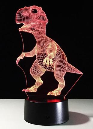 Динозаврик, сменное стекло для 3d светильника