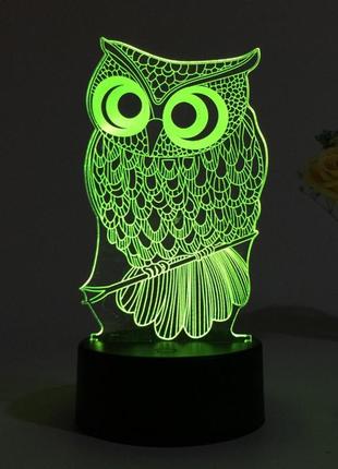 Подарок семье на новый год, 3d светильник сова, оригинальный подарок для семей на новый год