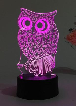 Подарок семье на новый год, 3d светильник сова, оригинальный подарок для семей на новый год