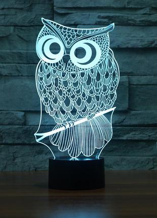 Подарок семье на новый год, 3d светильник сова, оригинальный подарок для семей на новый год
