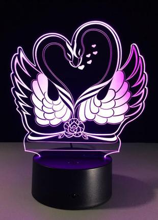 Символічний подарунок колезі жінці 3d світильник лебеді з 8 березня колегам прикольні подарунок медику6 фото