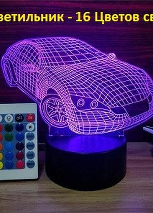 3d led светильник, "спортивный автомобиль", подарок ребенку на рождество, идеи подарков детям1 фото