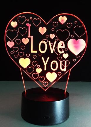 Мужские подарки на 14 феврала 3d светильник love, подарки для мужчин 14 февраля, день влюбленных подарки парню7 фото