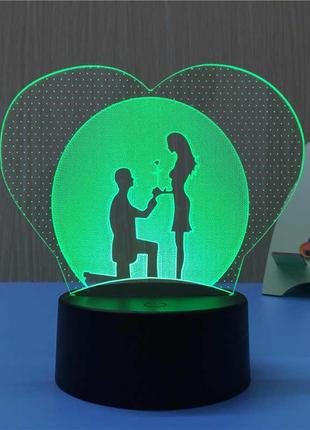 Подарунок подрузі на 14 лютого 3d світильник романтика, подарунок своїй дружині на день закоханих, подарунок на 14 подрузі3 фото