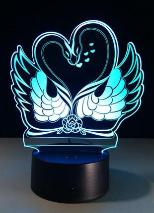 Необычные подарки на 8 марта коллегам 3d светильник лебеди подарок женщине...