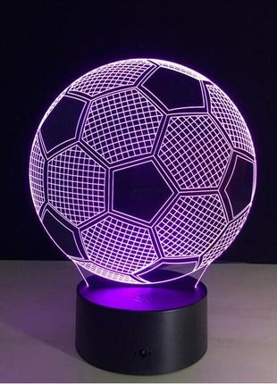 Світильник-нічник 3d з пультом керування м'яч5 фото
