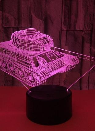3d светильники ночники танк, оригинальный подарок мальчику, подарок любимому сыну, детский подарок2 фото