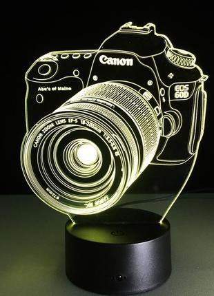 3d світильник, "фотоапарат", гарний подарунок для чоловіка, незвичайний подарунок коханому3 фото