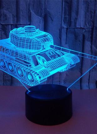 3d светильник, "танк", интересные подарки для детей, подарок на день рождения дочке ,необычные подарки5 фото