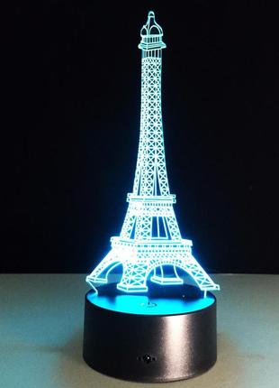 3d светильник, "эйфелева башня" подарок девушке на день рождения, подарунок дівчині на день народження4 фото