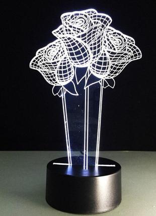 3d світильник троянди, подарунок жінці на ювілей, подарунок для дівчинки на день народження, подарунки мамам7 фото
