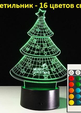 3d світильник, "новорічна ялинка", оригінальні подарунки на новий рік, подарунки на нг, подарунки дітям на новий рік