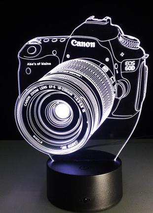 3d світильник, "фотоапарат", незвичайний подарунок другу на день народження, подарунок найкращого другові2 фото