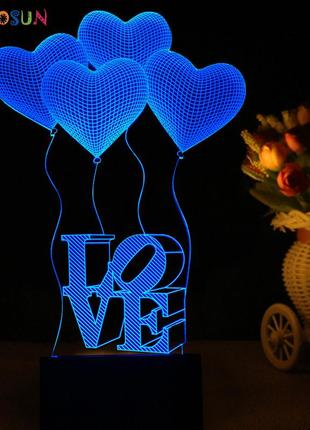 3d світильник "love" оригінальні подарунки на 8 березня, подарунки жінкам на 8 березня4 фото