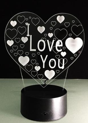 3d світильник "i love you" найкращий подарунок на 14 лютого дівчині, милі подарунки на 14 лютого4 фото