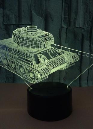 3d светильник "танк", подарок на день рождения мальчику, подарок на день рождения дочке6 фото