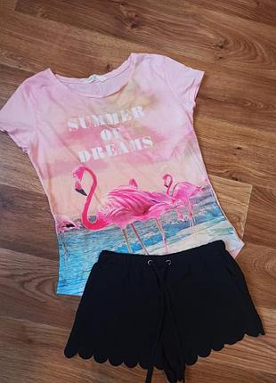 Костюм комплект шорти футболка на дівчинку зріст 164