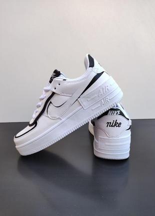 Женские кроссовки nike air force 1 shadow white&amp;black5 фото