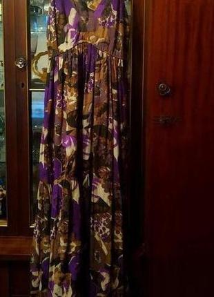 Pistachio хлопковое длинное/миди платье/ сарафан в цветочный принт/ тренд!8 фото