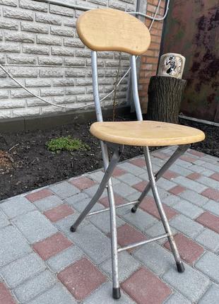Складной металлический деревянный табурет со спинкой-табурет для кухни, сада, гостиной, барного стула7 фото