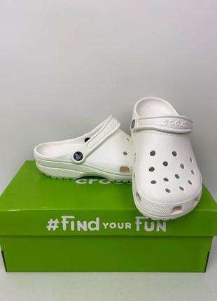 Женские кроксы сабо crocs classic clog white