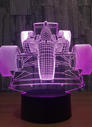 Перегоновий автомобіль, змінне скло на 3d світильник