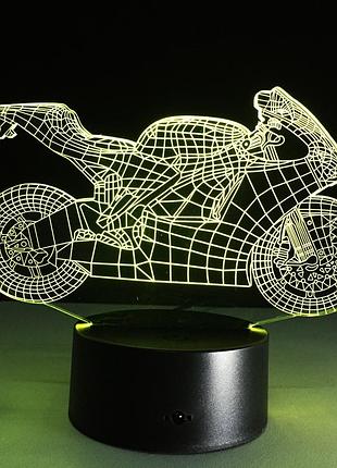 Мотоцикл, сменное стекло для 3d светильника2 фото