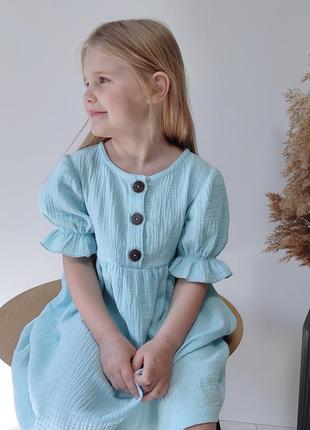 Муслиновое платье для девочки. муслиновая одежда. сарафан лютной из муслина детский1 фото