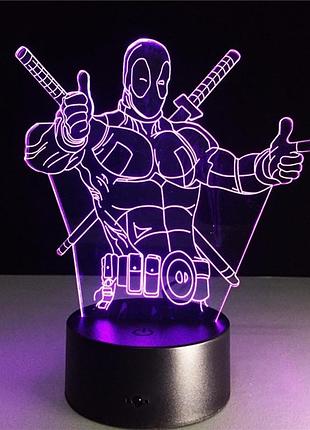 Дедпул, змінна пластинка на 3d світильник