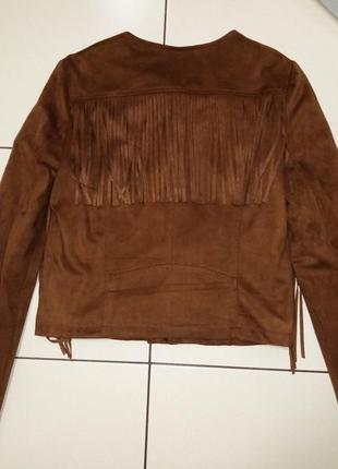Куртка пиджак косуха с бахромой, р. 158-1645 фото