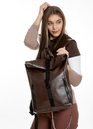 Жіночий рюкзак sambag rolltop one шоколадний