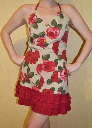 Платье с розами и рюшами dolce & gabbana4 фото