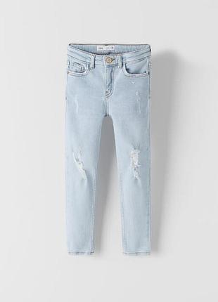 Zara 🔥 джинсы скинни с потертостями