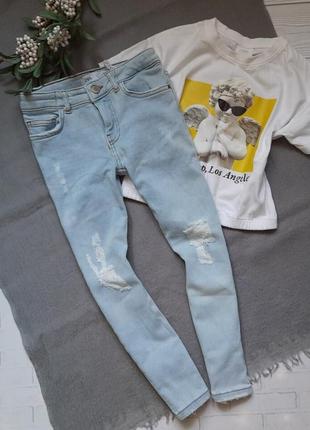 Zara 🔥 джинсы скинни с потертостями2 фото