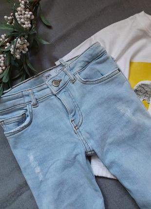 Zara 🔥 джинсы скинни с потертостями3 фото