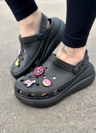 Кроксы crocs crush platform black (чорні)3 фото