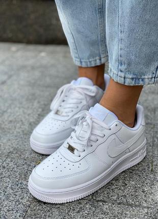 Nike air force 1 classic white premium женские кроссовки найк форсы премиум качество