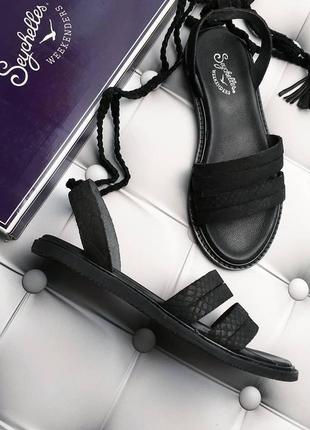 Seychelles оригінал чорні замшеві сандалі на зав'язках