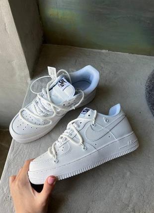 Nike air force 1 classic white premium женские кроссовки найк форсы премиум качество