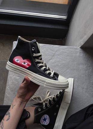 Шикарные женские кеды comme des garçons play x converse2 фото