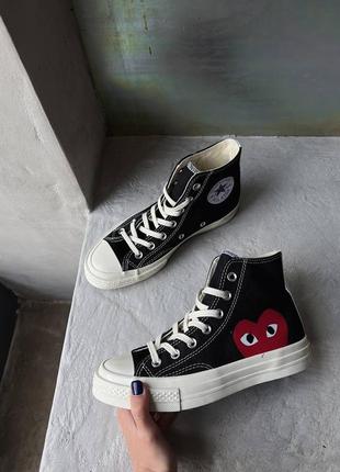 Шикарные женские кеды comme des garçons play x converse1 фото