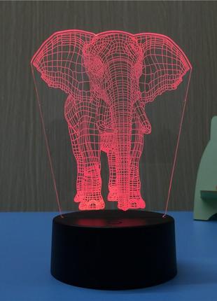 Детские необычные ночники, слоник, 3d led светильники прикольные подарки для детей, подарки детям5 фото