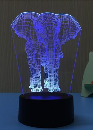 Детские необычные ночники, слоник, 3d led светильники прикольные подарки для детей, подарки детям6 фото