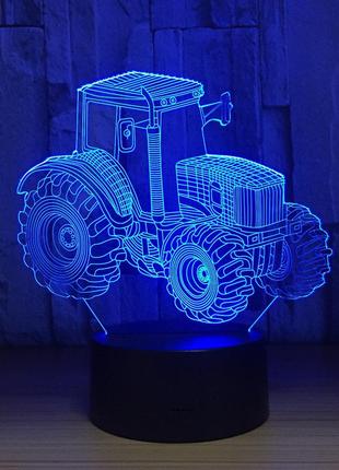 3d світильник, "трактор", подарунок на новий рік для дітей, подарунок для підлітка хлопчика, подарунок дівчинці3 фото