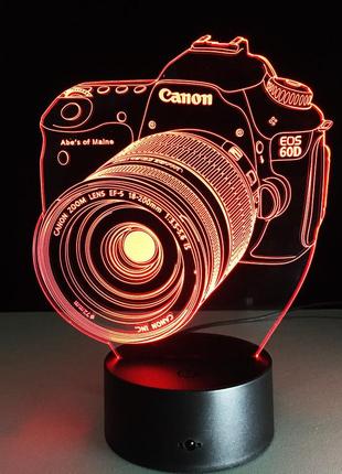 Світильник 3d "фотоапарат", подарунок коханому, оригінальні подарунки для чоловіків2 фото